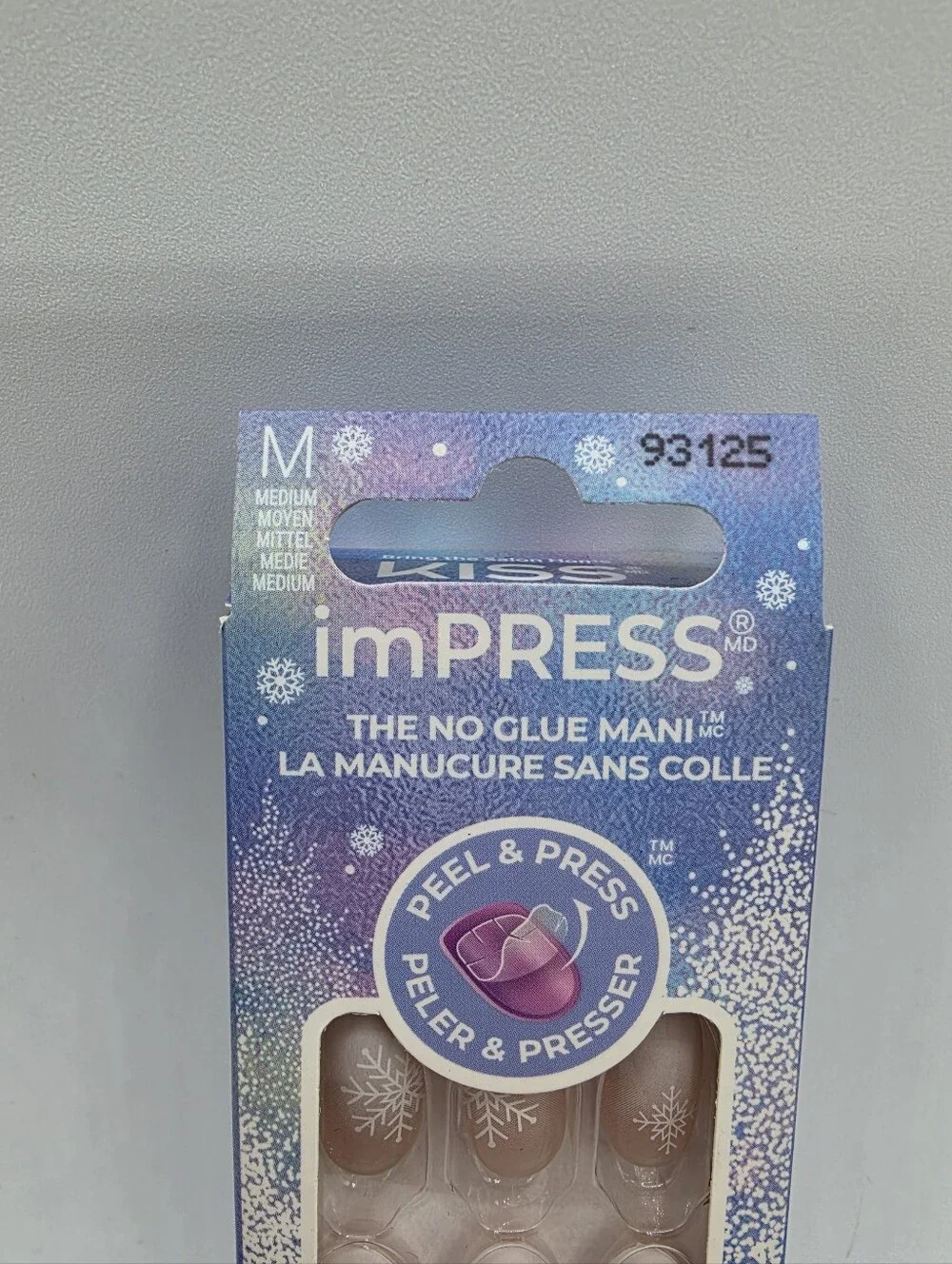 imPRESS Nails Timeless Carols IM23YX Snowflake Jeweled Press On Nails